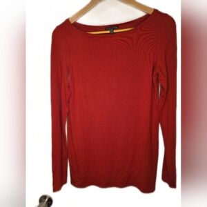Eileen Fisher Long Sleeve Red Tee.  XS
